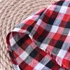 Red Plaid Short Sleeve Shirt for Men 100% Pure Linen Casual Turn-down Collar Tops Summer New Male Button Up Shirt 210421