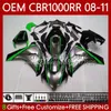 Injectie Mold Backings voor Honda CBR 1000CC 1000rr CBR1000RR GROEN ZILVEREN 08 09 10 11 Carrosserie 60 NO.61 CBR1000 CBR 1000 RR CC 2008 2009 2010 2011 CBR-1000 08-11 OEM-lichaam