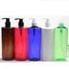 500 ml Lotion Storage Flaskor Refillerbar Kosmetisk flaska Plast Spray Cream Pump Caps Reusable Shower Gel Packing Supplies Lle11353