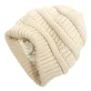 Vinter knit ullmöte mössor kvinnor satin fodrad varm stickad hatt mjuk stretch utomhus cykling sport mössa w-01335
