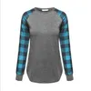 Buffalo Plaid T-shirts Plus Size Lange Mouwen Tops Kerst O Neck Shirt Brief Gedrukt Tees Hot Katoen Casual Blouse Xmas Elk Blusas DAW170