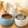 Bols pour chiens mangeoires 200ml mignon Kawaii en acier inoxydable protéger la colonne cervicale bol d'eau pour chat pour animaux de compagnie surélevé avec base coulissante WLL-928