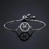 TRENDY 12 Constellation Charm Bracelets for Women Girl Luxury Clear Cumbic Zirconia Zodiac Bangles Dropship Link Chain8966200