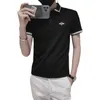 Broderie Broderie Homme Polo Shirt Summer manches courtes Slim revers Polo Chemises Coréen Fashion Business Casual Homme Vêtements 210527