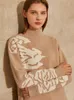 Minimalizm Jesień Winter Swetry Dla Kobiet Moda Kwiatowy Gruby Damski Turtleneck Sweter Kobiet Pullover Topy 12070586 210527