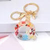 Colorful A-Z English Letter Keychains Handbag Acrylic Plastic Charms Pendant Ornament Key Ring Holder Jewelry Gifts Accessories