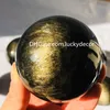 50-65mm Gold Sheen Black Black Obsidian Banish Crystal Sphere Ball Artigianato Guarigione Reiki Chakra Pietra preziosa Pietra Volcanica Glass Vulcanico Naturale Cat's Eye Quarzo Orb Messico 1 pezzo