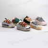 Schnürgitter Designer gewebter Schuhe Stil Herren Frauen Sneaker geprägt Wildleder Bordstein Sneaker in Nappa-Kalbskäulschuhschuhgummi-Plattform Sohle Frauen und Kinder