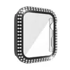 BLING Skyddsfall för Apple Watch Iwatch Series 6 5 4 3 2 1 med 9D HD-tempererat glasstockt skydd