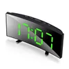 7インチのデジタル目覚まし時計の湾曲した調光可能なLEDの電子デジタルデスクトップ時計は子供の寝室のテーブルクロック211111