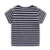 Springen Meter Sommer Baumwolle Applikation Nette Jungen Mädchen T-shirts Kurzarm Baby Casual Tees Kinder Streifen Tops Kleidung 210529