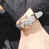 Hoge kwaliteit punk stijl lederen armbandbeugel charms goud d stalen knop verstelbare armband vrouwen mode-sieraden groothandel q0717