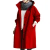Automne décontracté manteau à capuche manteaux simple boutonnage loisirs couleur unie classique longue Trench manteau x-long femme coupe-vent