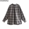 Oversized Chick Shirt Vintage Plaid Boyfriend Tuniek Shirts voor Dames Casual Koreaanse Tops Vrouwelijke Straatblouse 210520