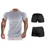 Tracksuits voor heren heren 2022 Mannelijke snel droge bodybuilding workout T-stukken Pak Men Summer Running Training Ademente shorts kleur