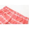 Summer Women Pajamas Cotton Cute Striped Letter Pajama Set Top + Capris Elastic Waist Plus Size 3XL Lounge pijamas S95609 210421