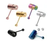 1 St 316L MultiColor Siliconen Rvs Vibrerende Tong Bar Ring Stud Sieraden Body Piercing