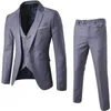 Mäns kostymer Blazers Mens Groom Wear Tuxedos 3 Piece Wedding Suit Groomsmen Man Formal Business for Men (Jacket + Pants + Vest)