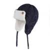 Hiver bébé bombardier chapeau coton tricot enfants bonnet casquettes pour garçons et filles avec doublure polaire enfants 211126