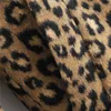 BLSQR Женщины Винтаж Леопардовый Принт Блейзер Пальто Мода Свободные Длинные Рукавы Шерстяное пальто Женская Причинная двубортная Куртка 210430