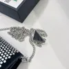 Luxury triangle Rhinestone handbag fashion girls letter metal chain crossbody bags children bling one shoulder bag A8469192p