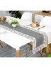 Nordisk bomull och linne bord löpare modern geometrisk mönster tyg europa s för bröllop dekoration 210709