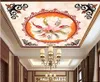 Papel de parede personalizado 3D zenith murais padrão de peixe moderno estilo chinês teto de mármore teto papéis de parede decoração