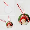 Blank Sublimation Pendant DIY Creative Christmas Ornaments Heat Transfer Printing Round MDF Decoration Xmas Party Decor Wholesale