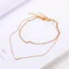 Double Layer Rhinestone Claw Chain Choker Necklace Women Pearl Pendant Necklace Collar Fashion Jewelry Gold Color