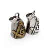 Freemason Masonic Mason Masonry Bell Pendants 316 Rostfritt stål Compass Square Fraternal Silver Gold Silver Silver Men's Biker Motorcykelhänge Halsbandsmycken