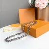 Rostfritt stål halsband för unisex kedja silver designers hänge släckta halsband armband män smycken med låda
