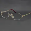 2021 Rimless kobiety prezent akcesoria do okularów modne okulary przeciwsłoneczne ramki okulary kocie oczy duże kwadratowe okulary z pudełkiem C dekoracja 18K złota mężczyzna i kobieta