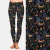 LETSFIND 3D Deer and es In The Forest Print Women Warm High Waist Pant Plus Size Fitness Slim Soft Stretch Leggings 211204