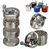 Zink Alloy Rökning Tillbehör 40mm Fyra lager Hand-Crank Tobacco Grinder Hand Dry Herb Grinders Transparent Fönster