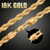 Hiphop gouden kettingen kettingen voor mannen sieraden breedte 4 mm 16-30inch 18K vergulde roestvrijstalen verklaring swag twisted ketting