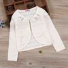 White Girl Cardigan Kids Spring Autumn Long Sleeve Cotton Sweater For 1 2 3 4 6 8 10 11 Years Old s Coat 175005 211104
