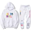 Hip Hop Print Astro wereld Joggingbroek Hoodie Trainingspak TRILLING RILLINGEN Hoodies Plus broek Herfst Streetwear Trui Mannen Vrouwen X0610