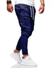 メンズパンツ薄型ファッションカジュアルジョガーパンツストリートウェア貨物パンツメンズマルチポケットズボンフィットネスジムスウェットパンツメンズ210930