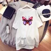 Kvinnor mini drbutterfly sexig t-shirt sommar mode klänningar plus storlek avslappnad kvinnlig vestidos toppar svart vita sundresses söt x0529