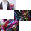 Blazer con paillettes Giacca da uomo Stage Party Abito da uomo Abito colorato Prestazioni di lusso Costume da sposa Homme Abiti da uomo Blazer