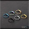 & Studs Body Jewelry Drop Delivery 2021 Septum Ring,316L Steel Seamless Continuous Nose Hoop Rings Lip Ear Piercing 6 Colors 22 Gauge 0Dot6Mm