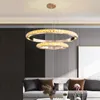 Lampes suspendues Moderne Anneau Led Cristal Lumières Lustre Chambre Salon Salle À Manger Villa Éclairage Intérieur Décor Lampe Suspension Luminaire