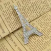 Pins, broscher 2022 Mode Romantiskt Paris Eiffel Tower Crystal för Kvinnor Firmorativa Brosch Pins Tillbehör