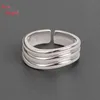 Jea.Angel Korean Version 925 Silver Minimalist Irregular Open Adjustable Ring For Women Concave Wide Jewelry Gift Accessories G1125