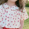 SK Summer Fashions Kids Girls Clothing Sets Turn Down Colar Shirts with Pants Outfits