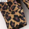 Kobiety Vintage Turn Down Collar Leopard Print Casual Koszula Sukienka Damska Chic Długie Rękaw Platy Midi Vestido DS5001 210416