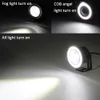 2x cob auto diodo emissor de luz led anjo olhos buracos anel nevoeiro luzes luz lente carro farol lâmpadas drl Daytime Running Light 3.5 3.0 2,5 polegadas