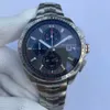 2022 Watches for Men montre de luxe Wristwatches montre Japan VK Quartz movement Chronograph Two tone face Blue leather strap orologi da uomo di lusso
