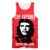 Linne herr EU-storlek 3D Cuban Communism Hero Top Herr Ärmlös sommarskjorta Che Guevara Streetwear Casual Rolig väst