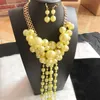 Chains Greek Sorority Fashion Multichamber Pink Green Pearl Necklace &Earring Charm Women Jewelry